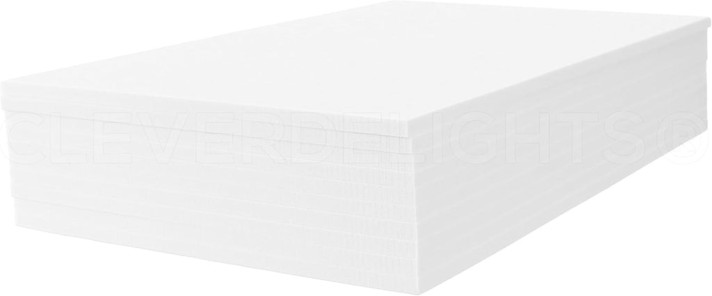 8 x 12 Inch White Foam Sheets - 10 Pack - 1/4" Extra Thick