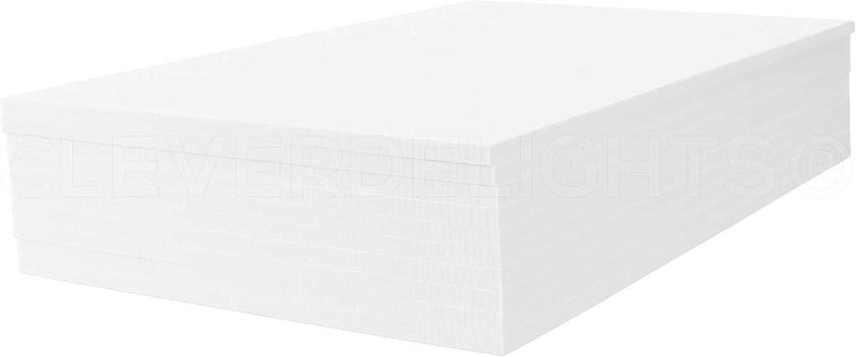 8 x 12 Inch White Foam Sheets - 10 Pack - 1/4" Extra Thick