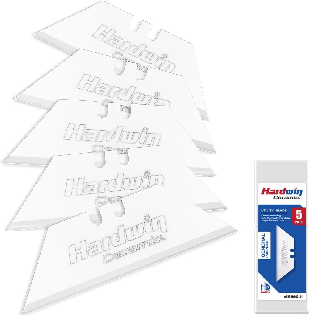 5-Pack Zirconia Ceramic Utility Knife Blades, Rustproof Refill Pack
