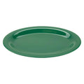 12" x 9" Green Oval Melamine Dinner Plate (Set of 12)
