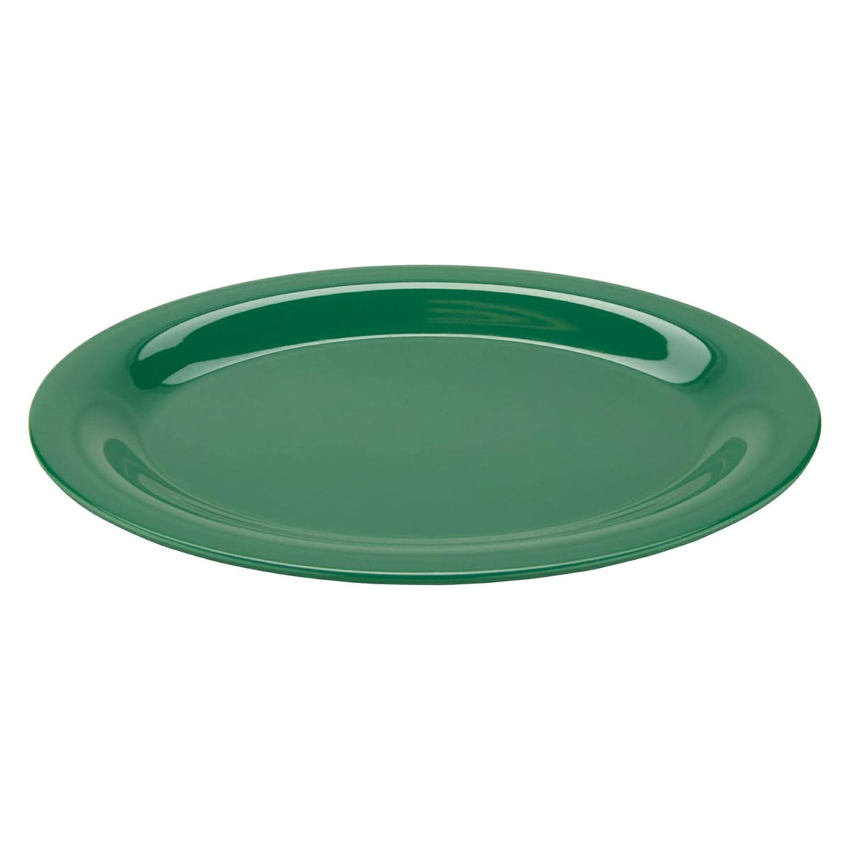 12" x 9" Green Oval Melamine Dinner Plate (Set of 12)