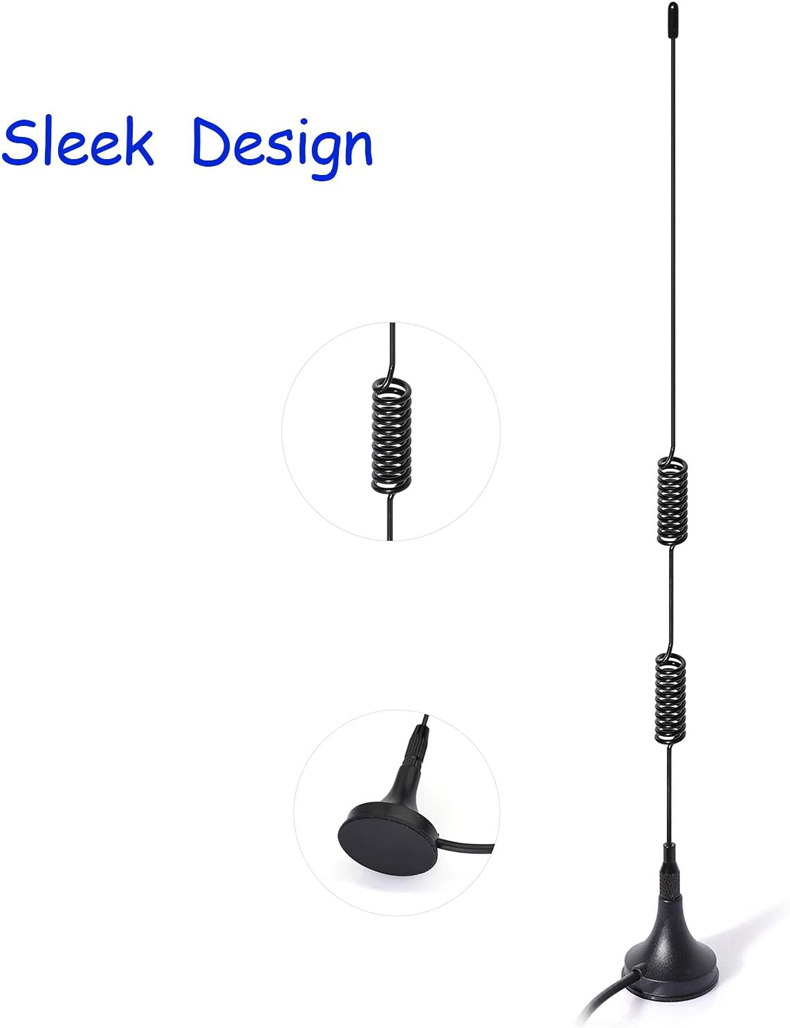 20-1300MHz Police Scanner Antenna HF VHF UHF Ham Radio BNC Male Antenna Magnetic Base (2-Pack) Compatible with Uniden