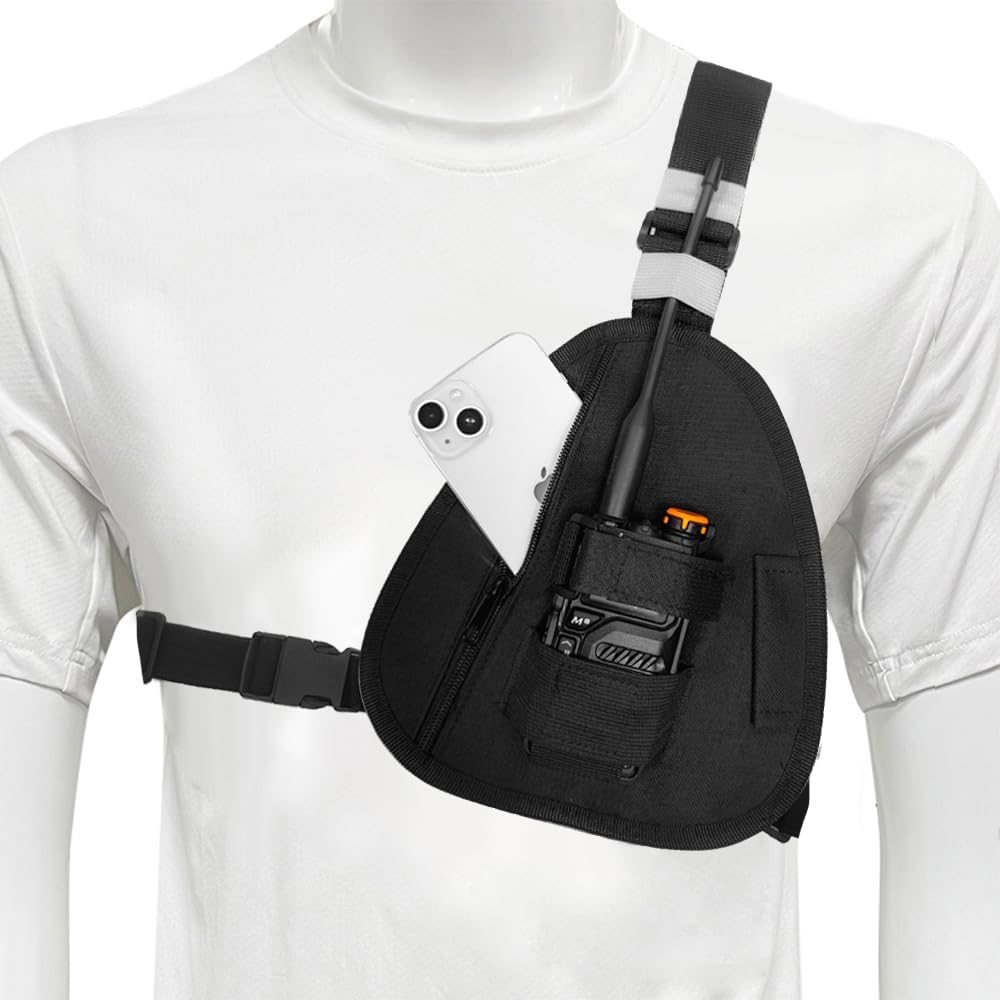 Radio Chest Harness Adjustable Single Two Way Radio Holster