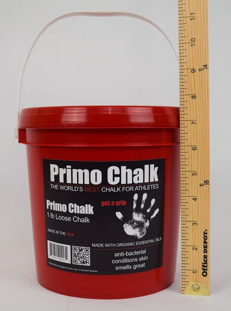 Resealable Bucket: Loose Chalk for Weightlifting, Rock Climbing, & Gymnastics, Made in The USA, Chalk Ball Refill for