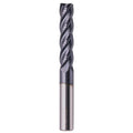 7/16" 4 Flute Solid Carbide Long Square End Mill, 4" OAL, AlTiN Coated