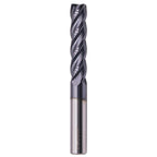 7/16" 4 Flute Solid Carbide Long Square End Mill, 4" OAL, AlTiN Coated