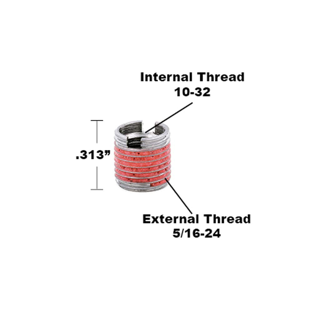 E-Z LOK Thread Insert for Metal, Thin Wall, 10-32, 5 ct