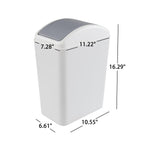 4.5 Gallon Swing Top Trash Can, Plastic Garbage Can with Lid (Gray)