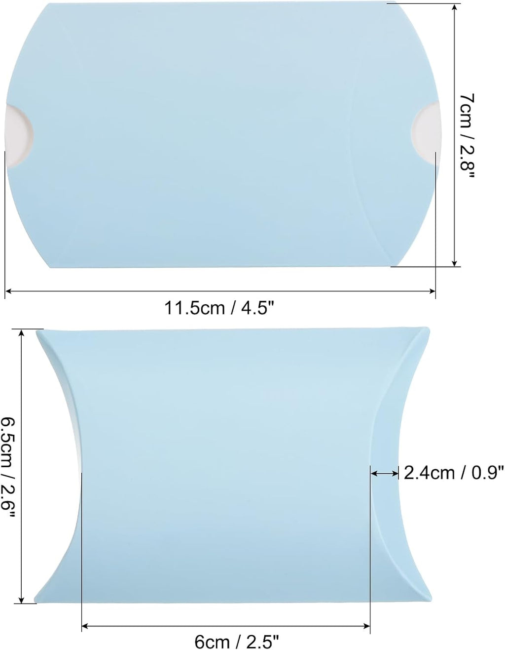 Pillow Boxes Wedding Gift Boxes 2.6x2.6x1 Light Blue 50Pcs