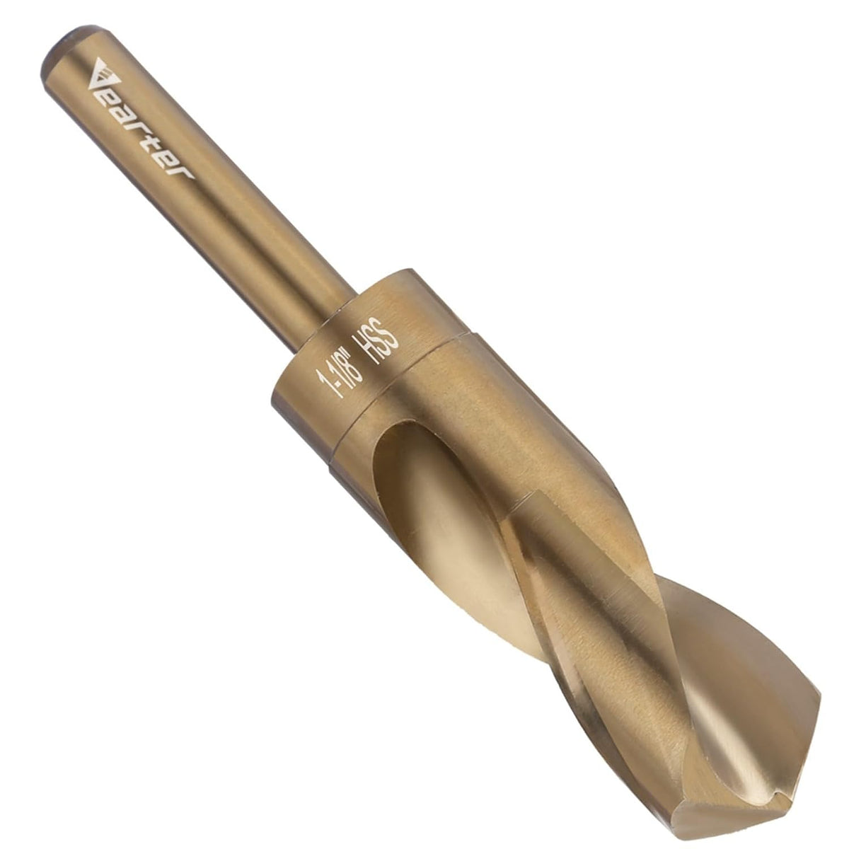 1-1/8'' HSS M2 Twist Drill Bit with Round Shank, 118° Split Point