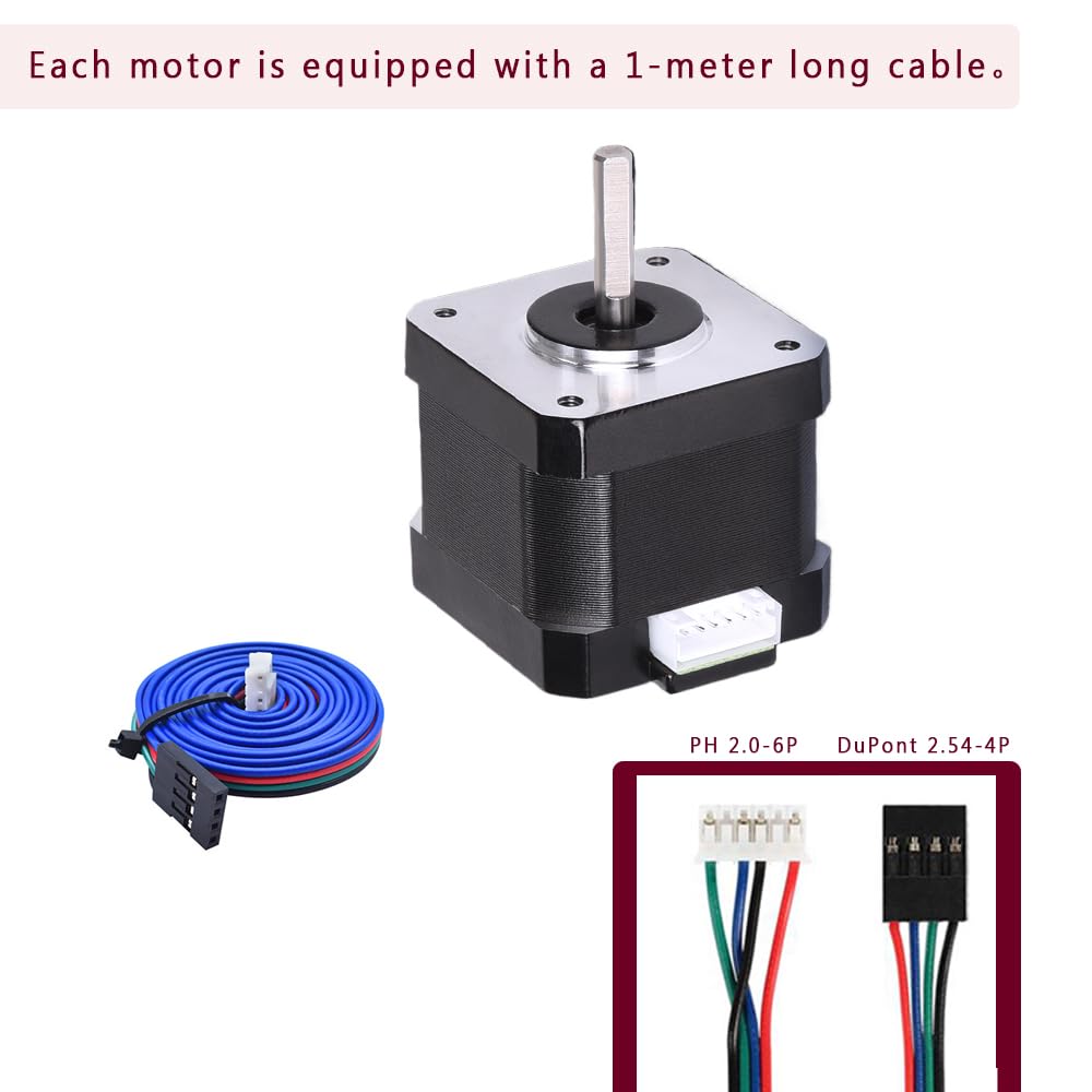 NEMA17 Stepper Motor, High Torque 1.5A, 4-Pack