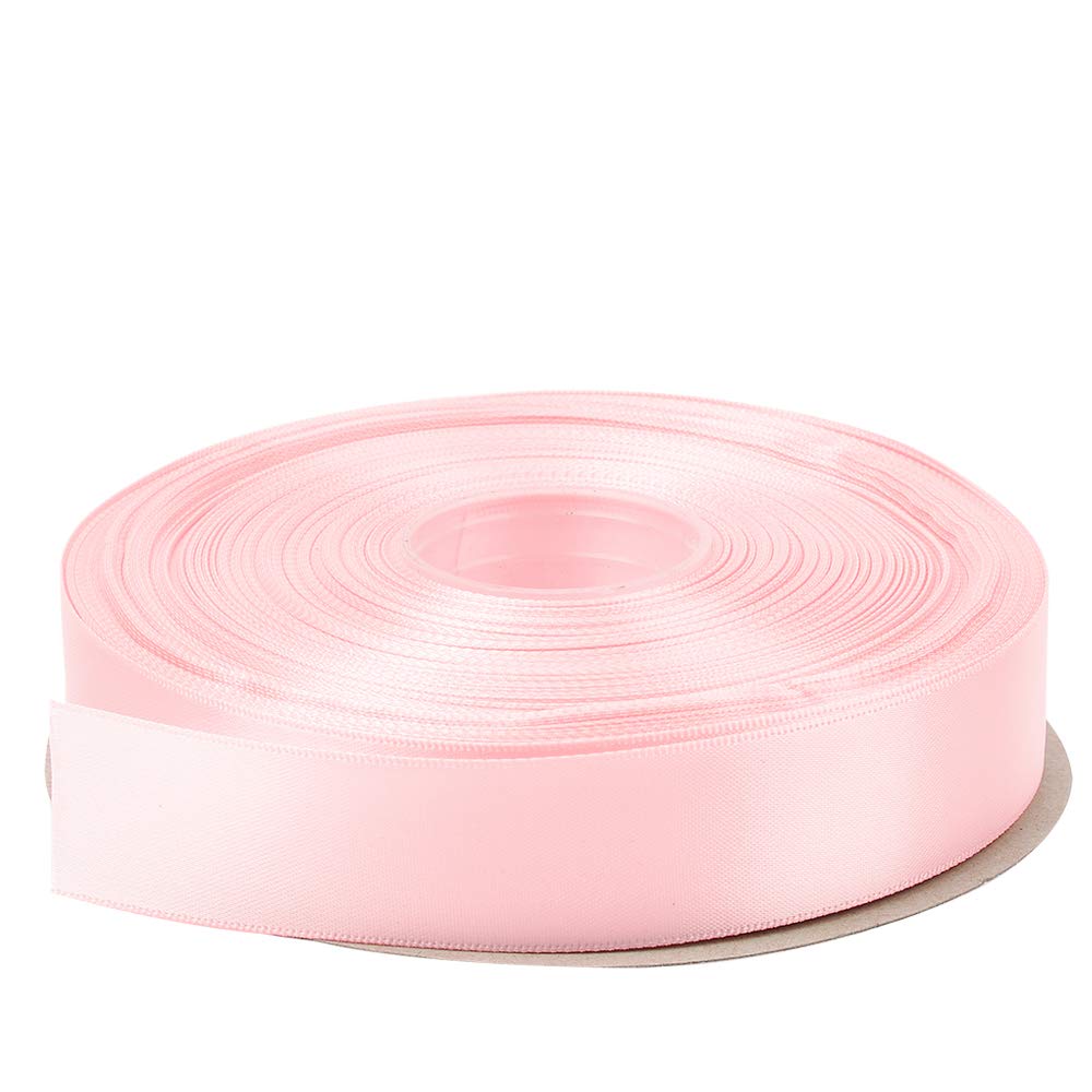 Light Pink Double Faced Satin Ribbon, 1 Inch Continuous 50 Yards