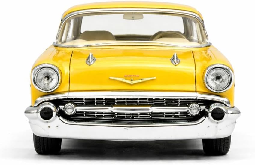 1957 Chevy Bel Air Coupe 1:40 Scale 5" Die Cast Metal Classic Toy Car (Yellow)