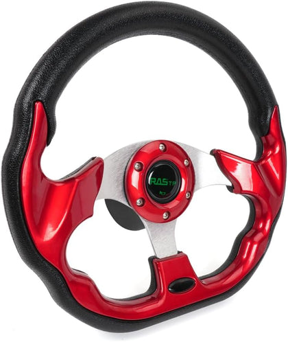 RASTP 12.6 Inch Boat Steering Wheel, Marine Steering Wheel (Style A-Red)