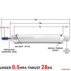 Pneumatic 32mm Bore 25mm Stroke Air Cylinder Double Action with 2Pcs 8mm Fitting MAL32x25