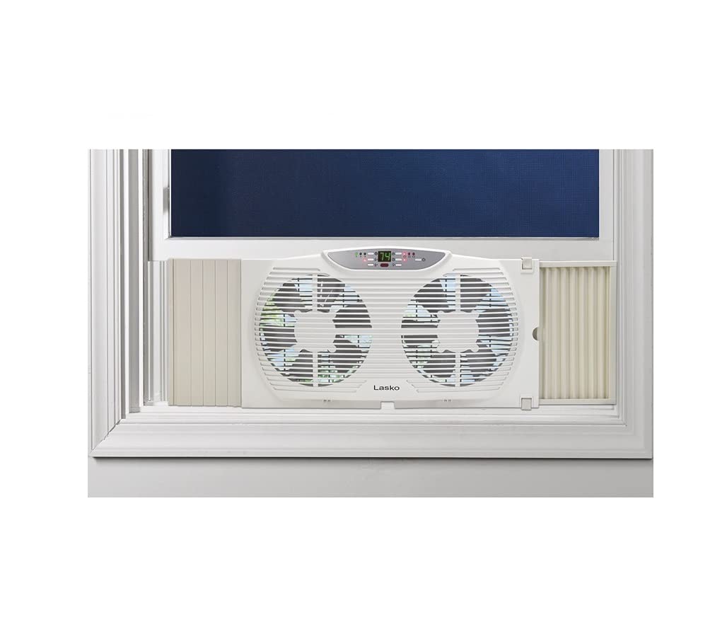 Electrically Reversible Twin Window Fan with Remote Control, W09550