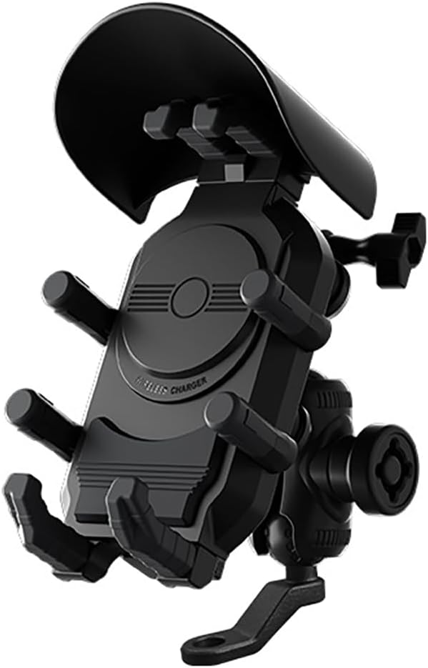 Motorcycle Phone Mount with Sunshade for KTM 890 Duke R (2021-2025), 360° Rotatable Shockproof Handlebar & Mirror