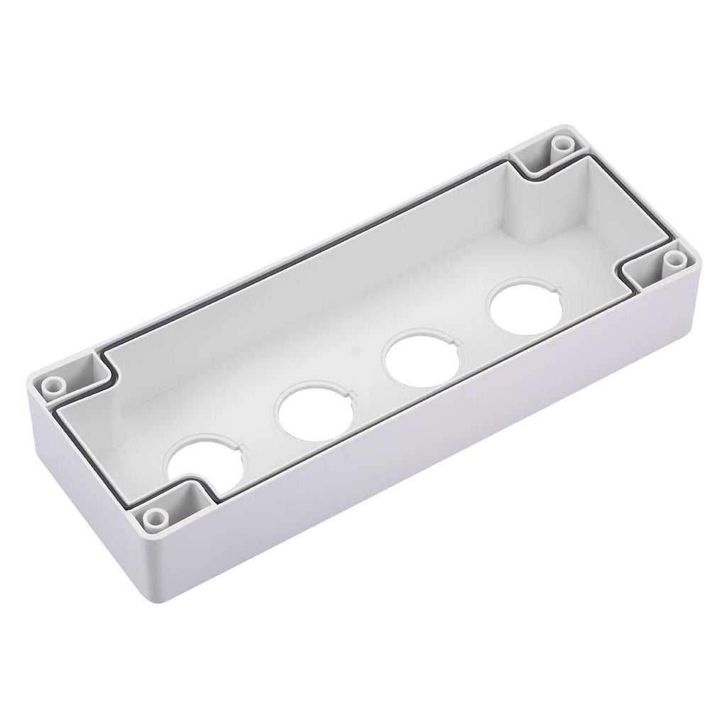 uxcell Push Button Switch Control Station Box 22mm 4 Button Aperture White and Black