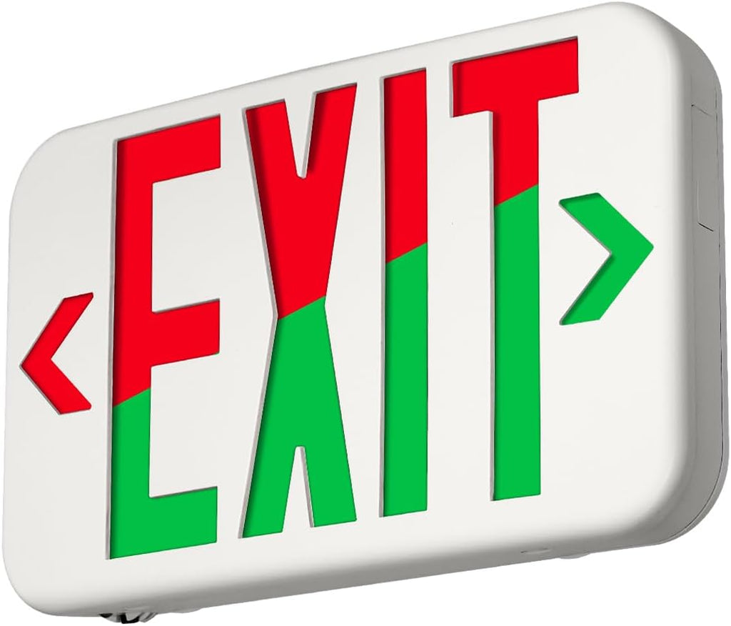 Double-Sided LED Exit Sign, Switchable Color, Emergency Light, 1Pack