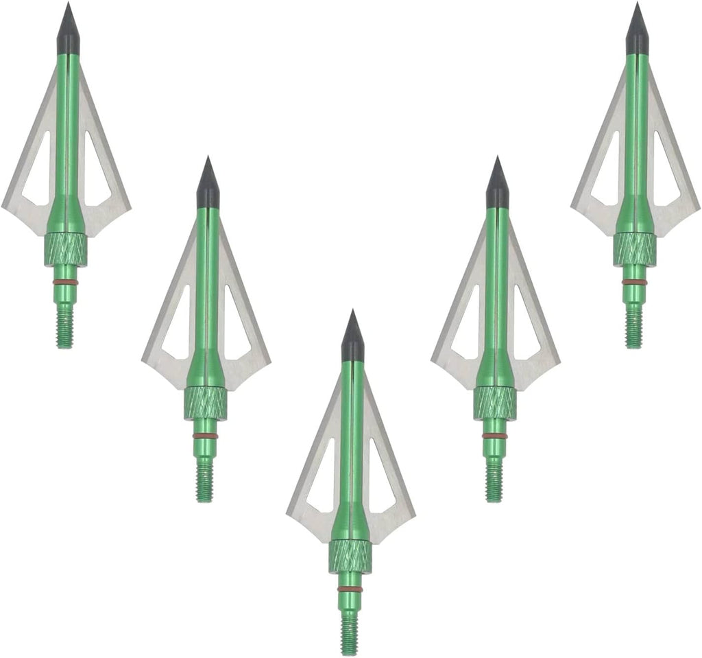 Hunting Broadheads 12PK 100 Grains Screw-in Arrow Archery 3 Blades Hunting Heads Arrow Tips Compatible with Crossbow