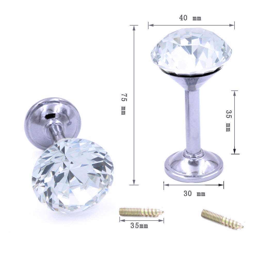 4 Pieces Shiny Clear Diamond Crystal Goblet Shape Curtain Holdbacks Curtain Buckle Wall Hooks Coat Hangers Drapery