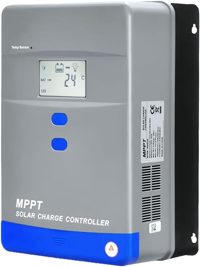 60A MPPT Solar Charge Controller 12V/24V/36V/48V Auto Battery Regulator LCD Display,MAX PV Panel Input 3120W for AGM
