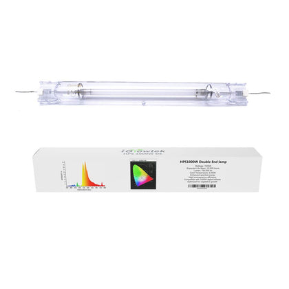 1000W Double Ended HPS Grow Light Bulb,High PAR Enhanced Red and Orange Spectrums CCT 2000K, Ultra Bright 155000
