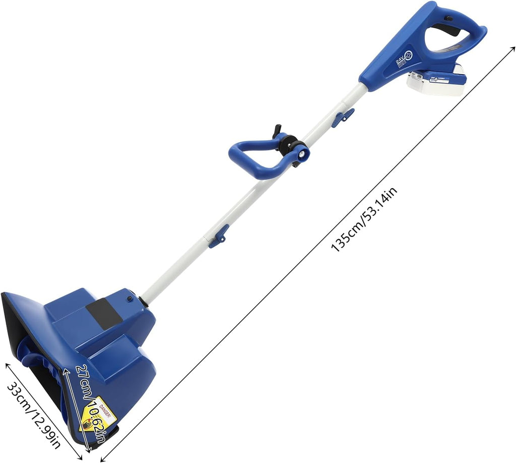 Cordless Snow Thrower, DC 24V 2500RPM High Speed Rechargeable Snow Blower, Portable Electric Snow Sweeper with 11In