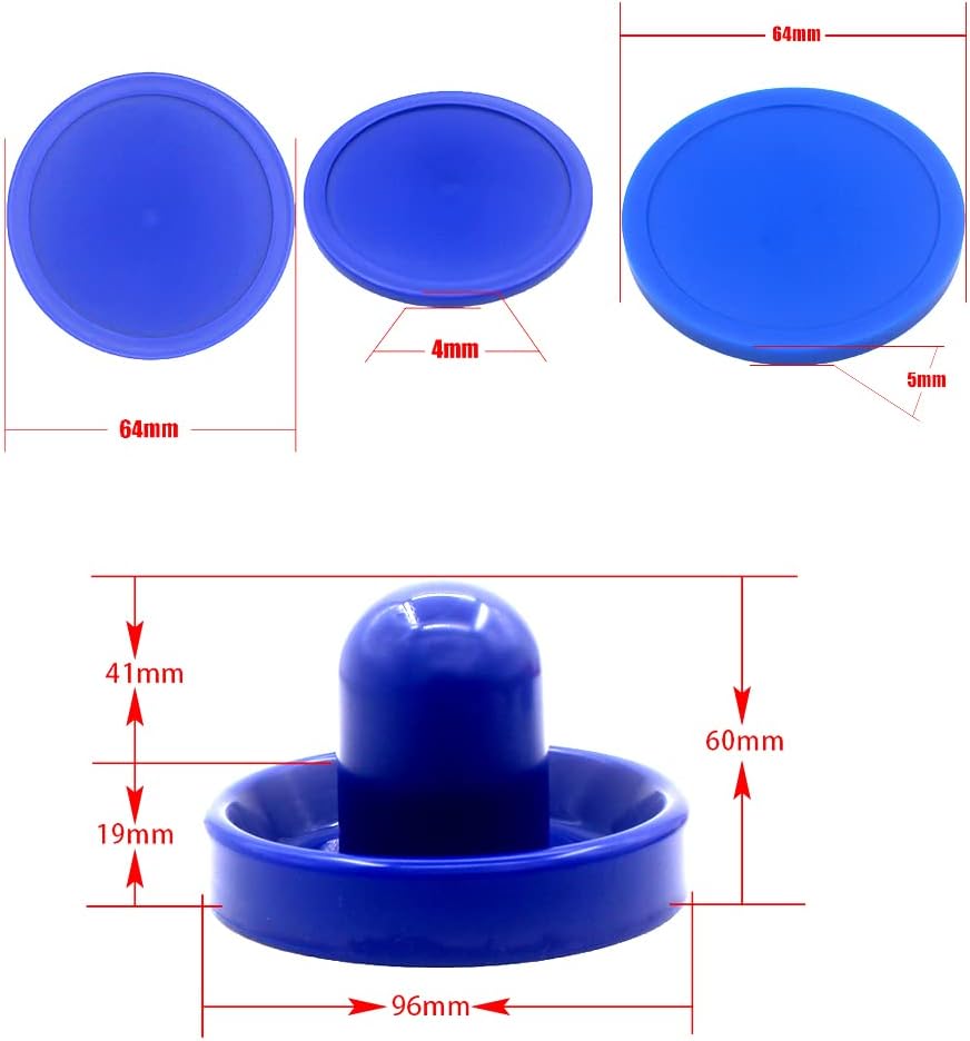 Air Hockey Pucks and Paddles,Air Hockey Pushers, Handles Paddles Replacement Accessories (4 Striker 96mm with Pads, 8