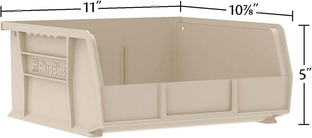 30235 AkroBins Plastic Storage Bins, 11"x11"x5", Clear, 6-Pack | Space-Saving Stackable Bins for Garage, Pantry