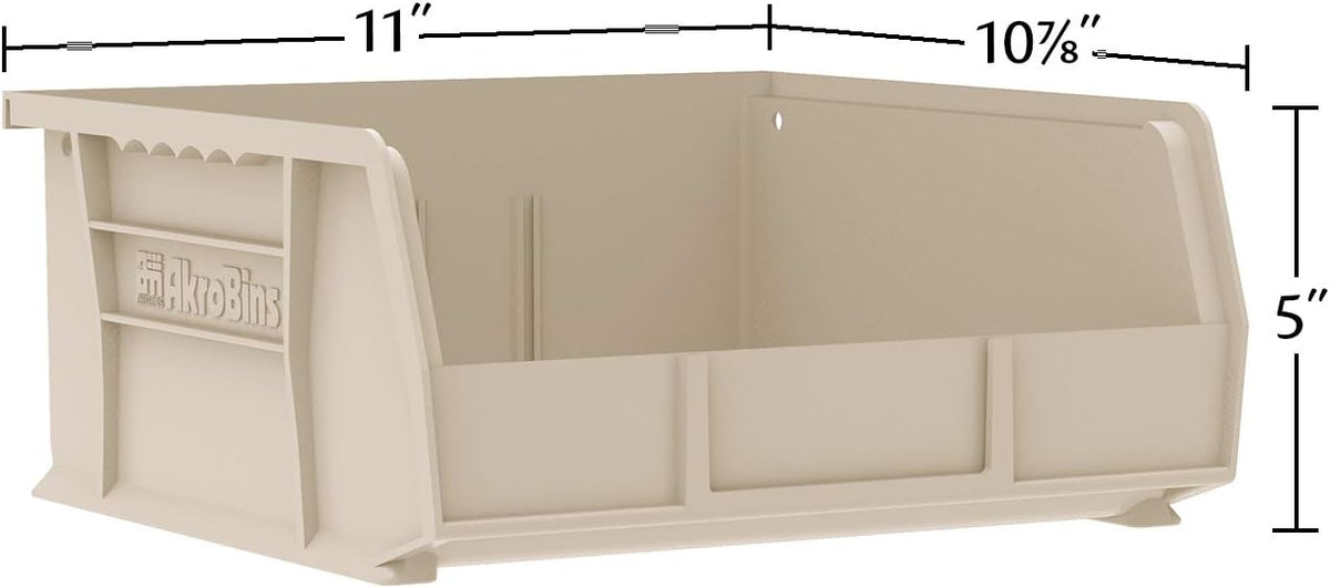 AkroBins Plastic Storage Bins, 11"x11"x5", Yellow, 6-Pack
