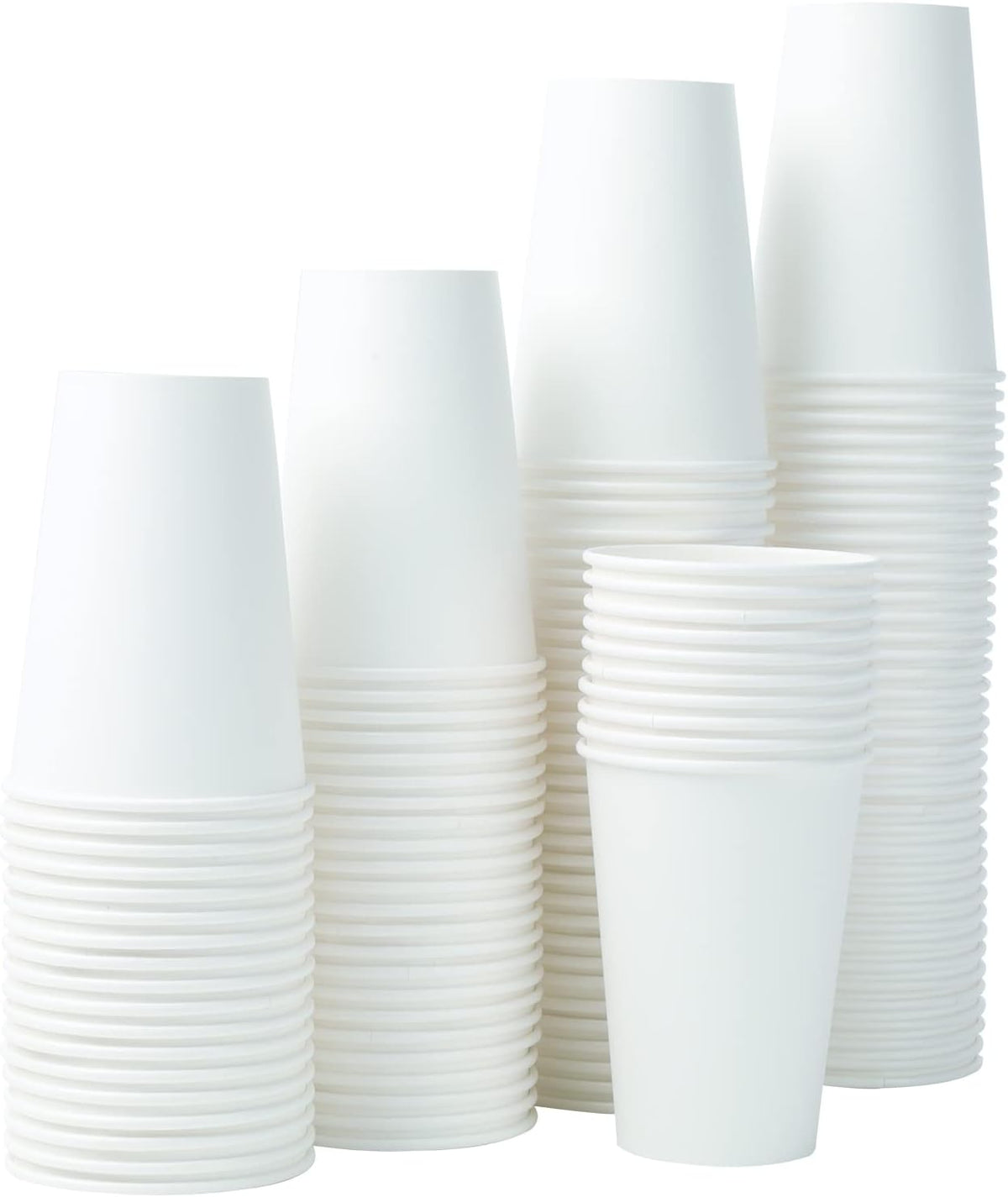 Disposable Coffee Cups, 201 Count 12 Oz Paper Coffee Cups for Cold or Hot Drinking, Paper Cups 12 Oz White Disposable