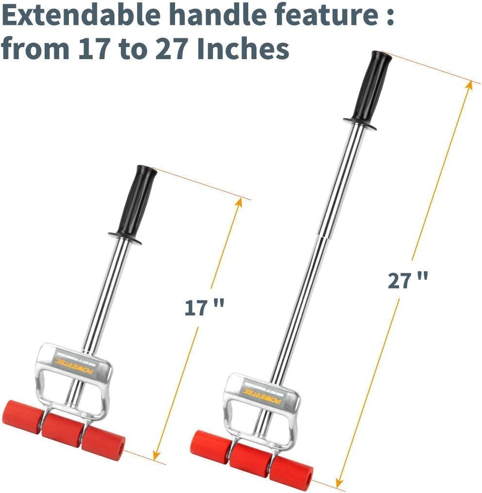 Vinyl Flooring, Tile & Linoleum Roller with Extendable 17" to 27" Handle & 12" Long Handle J Roller, 1-1/2 Inch