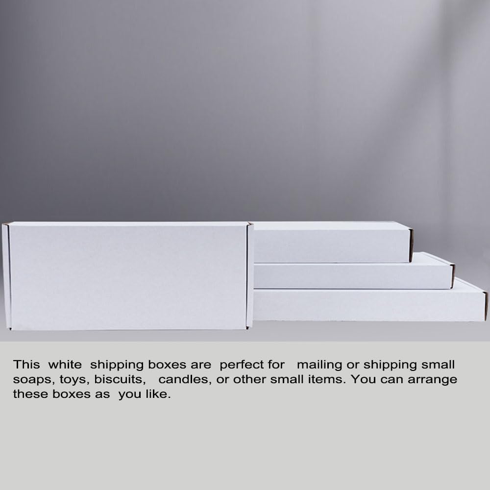 6x5x1 inch White Shipping Boxes 50 Pack, Small Corrugated Cardboard Mailers