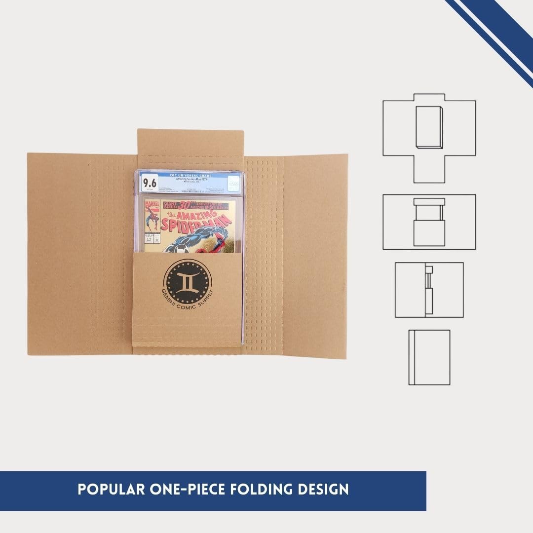 Gemini Wrap Mailer Comic Shipping Boxes (10-Pack, 8.5"L x 2"W x 11"H)