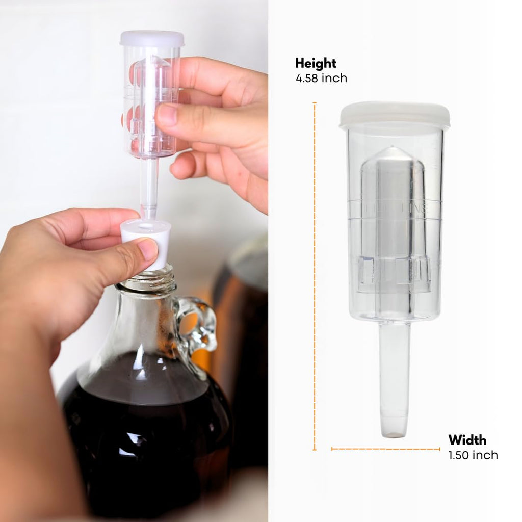 3 Piece Airlock for Fermentation Hydrolocks for Fermenting Wine and Beer with Drilled Rubber Stopper Durable Carboy