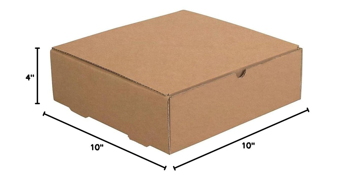Aviditi Brown Kraft Literature Mailing Boxes, 10 x 10 x 4 Inches, Pack of 50, Crush-Proof