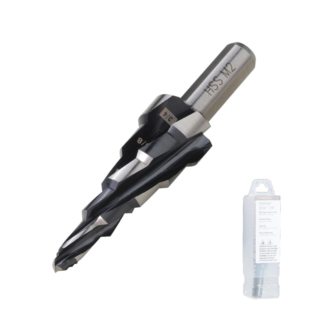 1/4"-3/4" M2 Step Drill Bit Unibit for Hole Drilling 5 Sizes