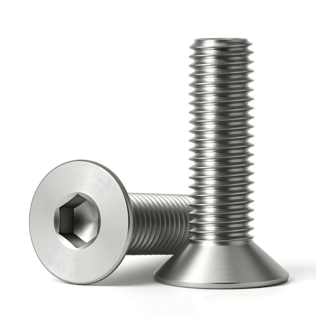 M4 x 16mm (50 Pack) Flat Head Socket Cap Screws Countersunk Allen Bolts, 304 Stainless Steel 18-8, Fully Machine Thread, Bright Finish