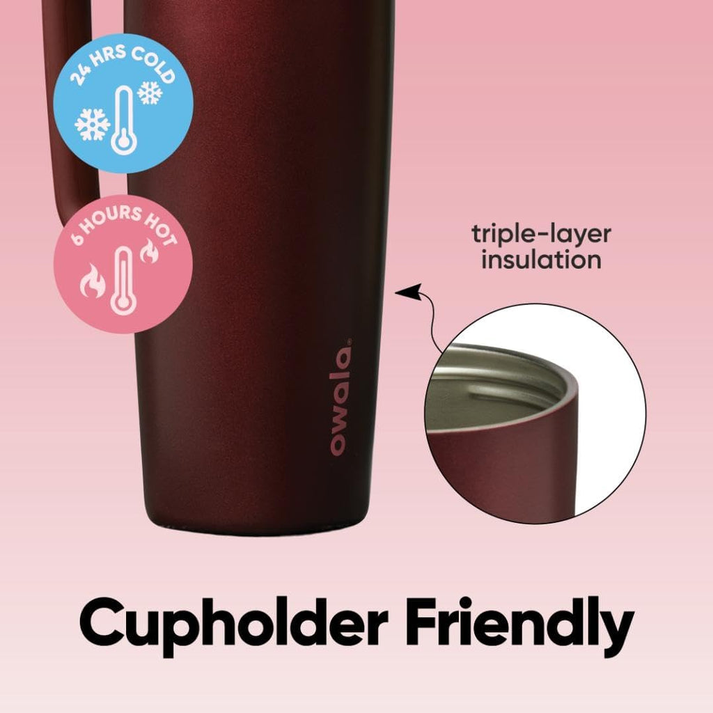 SmoothSip Slider Stainless Steel Insulated Travel Mug with Handle, 100% Leak Proof