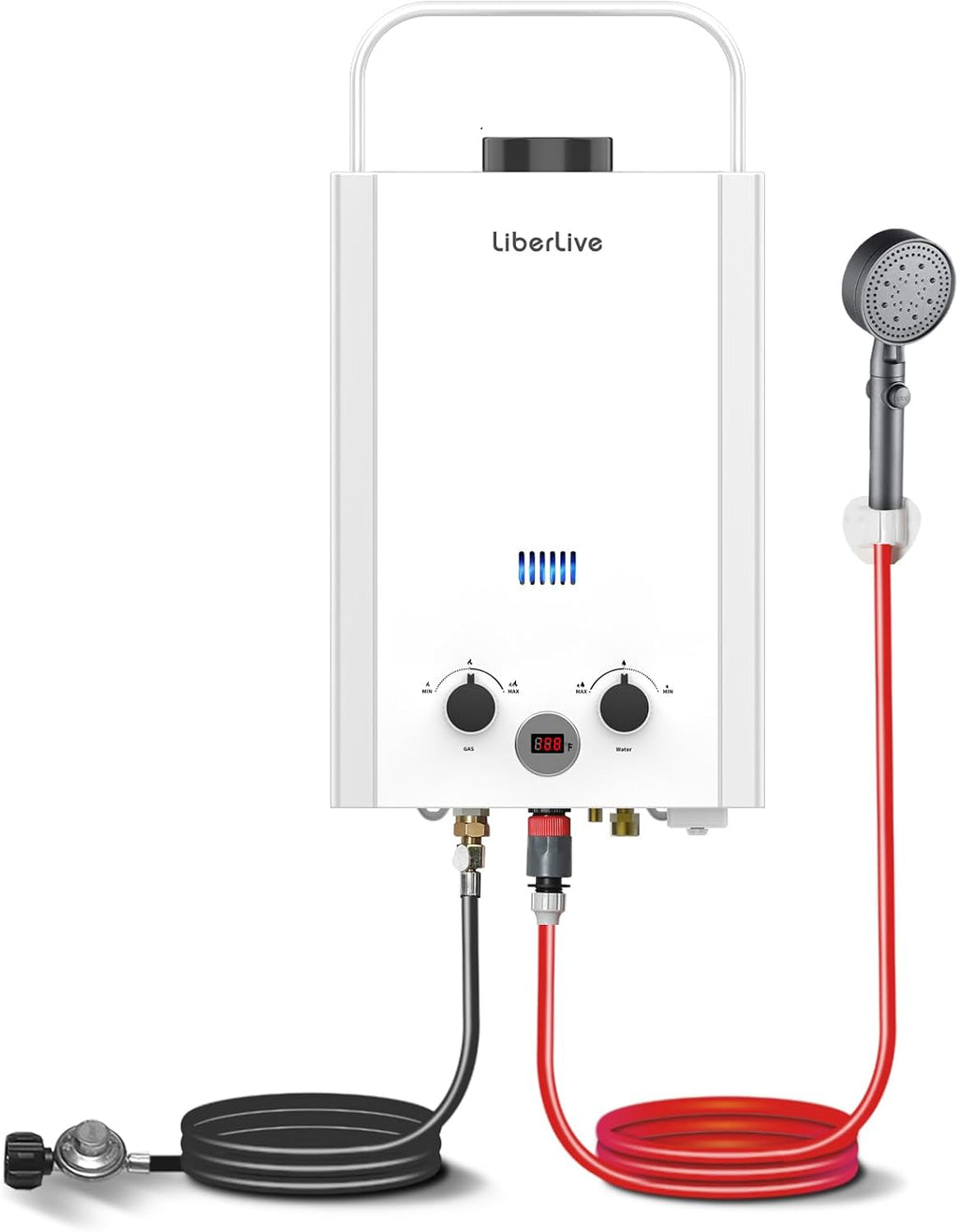 Propane Water Heater, 6L 1.58GPM 41000 BTU Portable Tankless Water Heater Outdoor, Gas Instant Hot with Handle