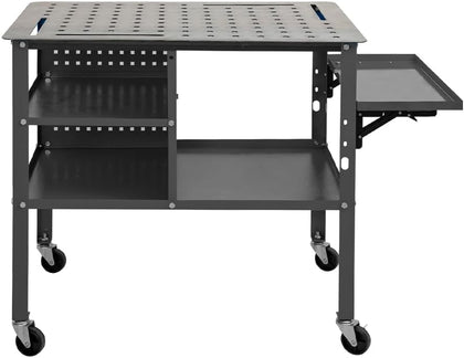 36" x 24" Welding Table, 1200 LBS Capacity Welding Workbench Table | Heavy Duty Work Bench with Wheels Fixture Holes