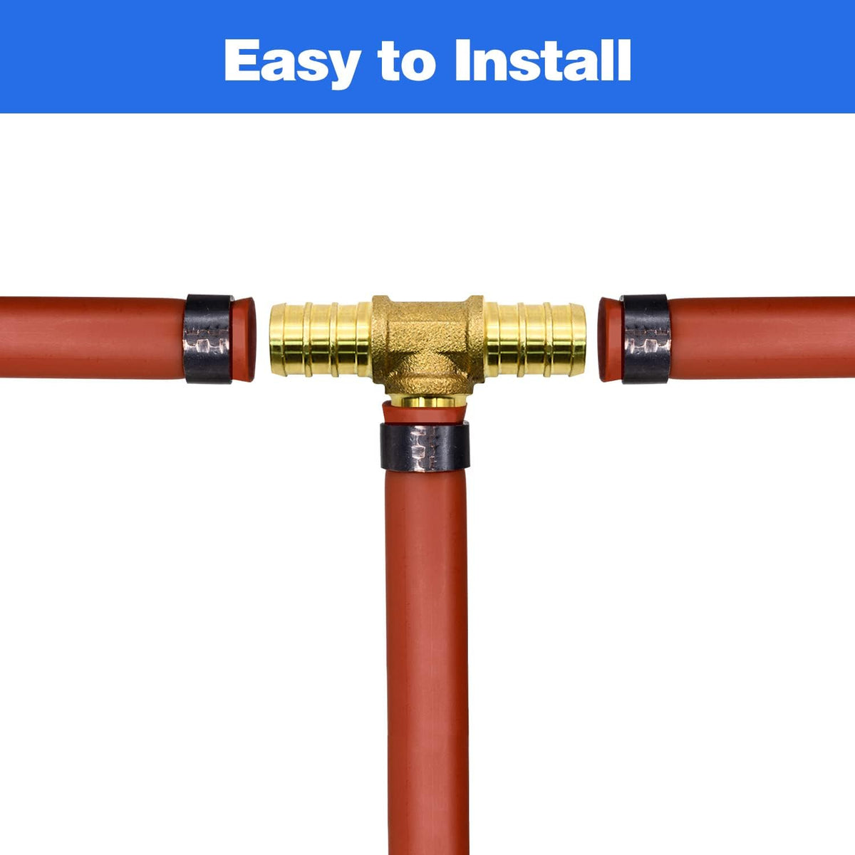 10 Pack 3/4" PEX Fittings, Brass Tee Fittings