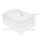 FELTECHELECTR 2layer Stackable Carrier with Lid Refrigerator Storage Box Portable and Secure Design for Parties and Kitchen Use Easy to Carry with Handle