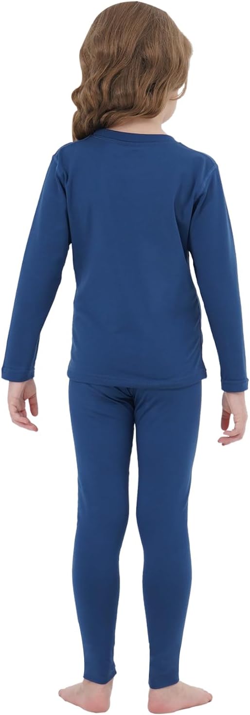 Girls Thermal Underwear Set Ultra Soft Long Underwear for Kids Fleece Lined Winter Warm Base Layer Kids Long Johns Set