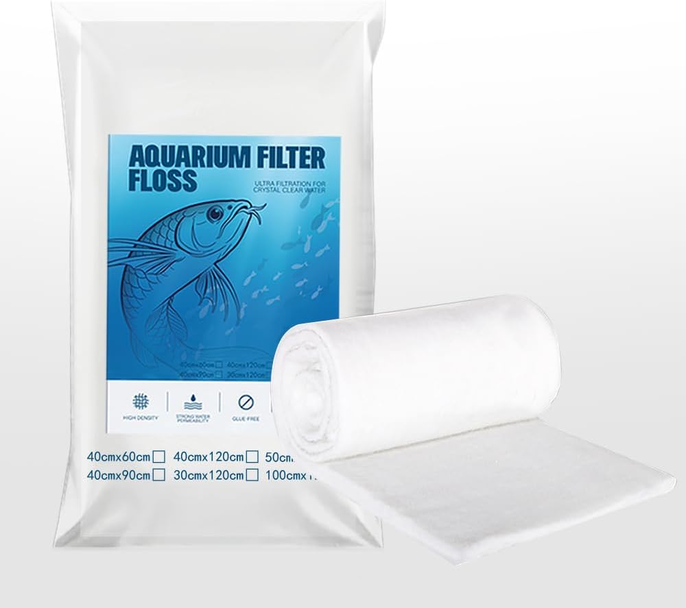 Aquarium Filter Floss, Fish Tank Polishing Pad 15.8×47.2×0.43in