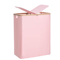160L Double Laundry Basket Hamper with Lid & Removable Bags, Pink