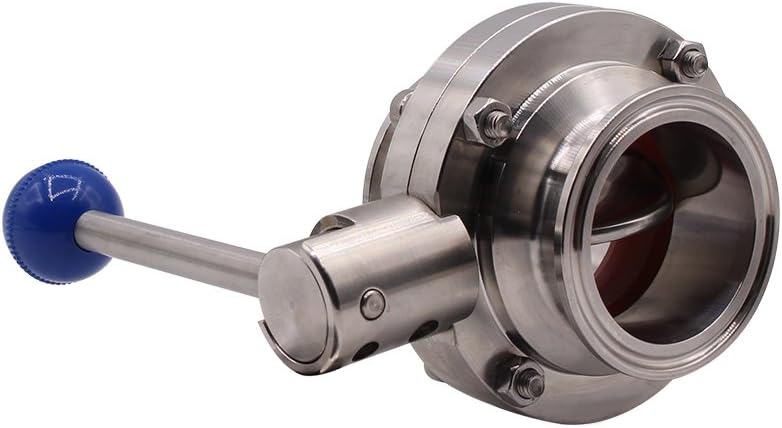 DERNORD Sanitary Butterfly Valve with Pull Handle Stainless Steel 304 Tri Clamp Clover (1.5" Tube OD)