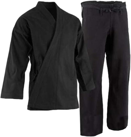 Professional Kimono - Heavyweight Karate Canvas Uniform - 100% Advanced Cotton Karate Gi 12 oz Adult and Kids Black