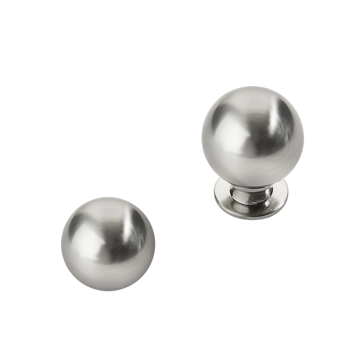 2 Pack 1.1 Inch Brushed Satin Nickel Cabinet Knobs Small Ball Kitchen Cabinet Hardware Drawer Knobs Pulls for Drawers.